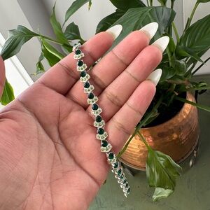 Emerald Green Crystal Tennis Bracelet - Women Jewelry